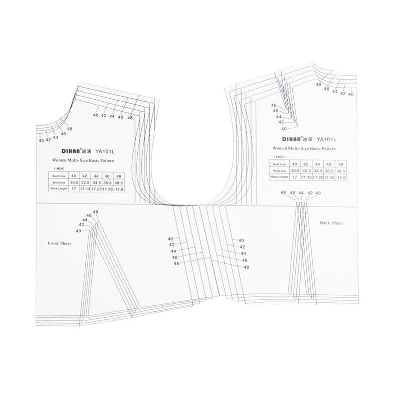 Clocore 1:1 Basic Inch Sewing Pattern L Size Fashion Women Prototype ...