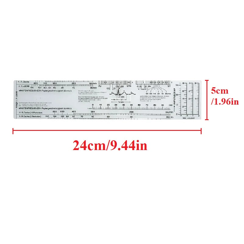 Cpr Ruler Electrocardiogram ECG Ruler Cardiogram Transparent Soft Heart Rate ...