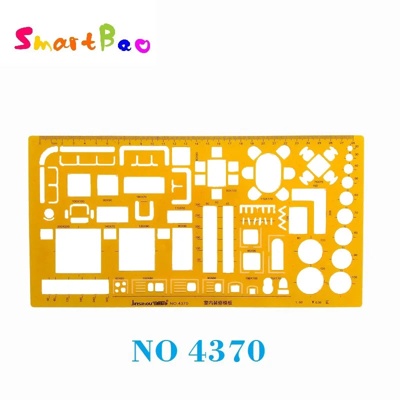 Plastic Drawing Template Ruler Kit Building Geometric Drawing Ruler for ...