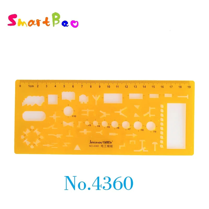 Plastic Drawing Template Ruler Kit Building Geometric Drawing Ruler for ...