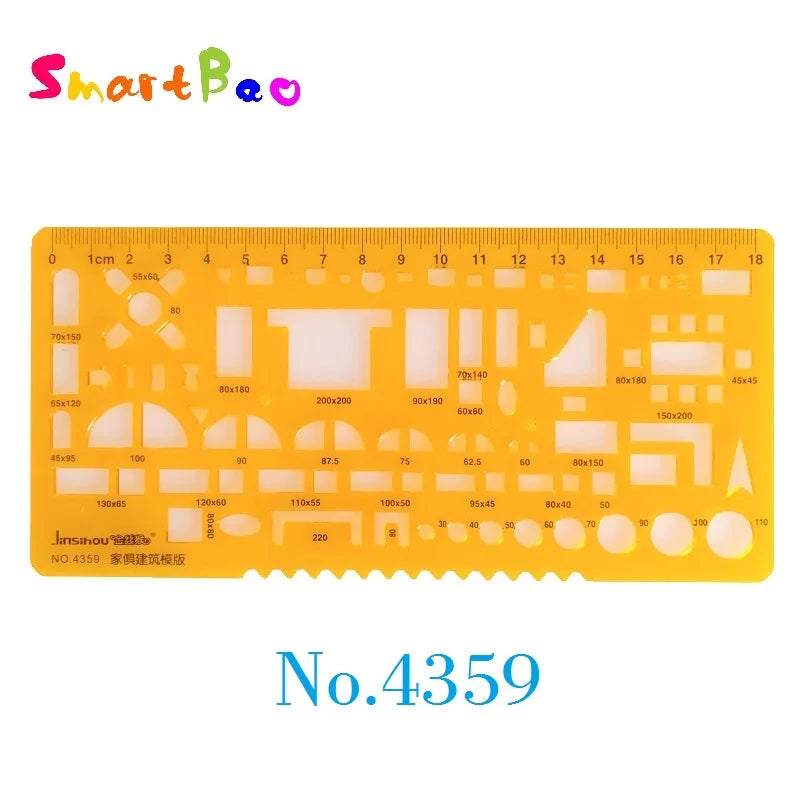 Plastic Drawing Template Ruler Kit Building Geometric Drawing Ruler for ...